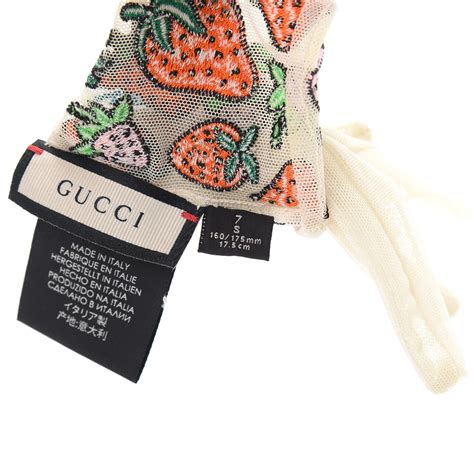 gucci strawberry gloves|Gucci hats and gloves.